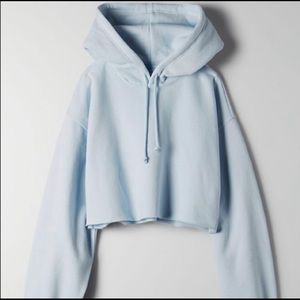 Aritzia - TNA COZYAF boyfriend cropped hoodie pale blue size 2 like new sold out